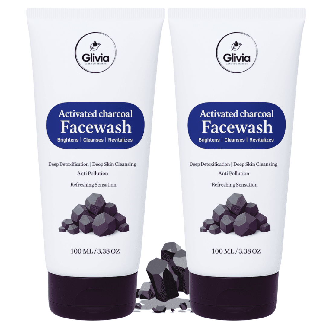 Glivia Activated Charcoal Face Wash, Deep Detoxification and Cleansing, Anti-Pollution, 100 ML (Pack Of 2)