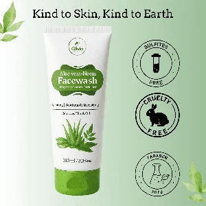 Glivia Aloe Vera-Neem Facewash, Hydrating and Soothing Cleanser, 100 ml (2)