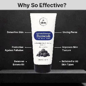 Glivia Activated Charcoal Face Wash, Deep Detoxification and Cleansing, Anti-Pollution, 100 ML (Pack Of 2)