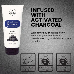 Glivia Activated Charcoal Face Wash, Deep Detoxification and Cleansing, Anti-Pollution, 100 ML (Pack Of 2)