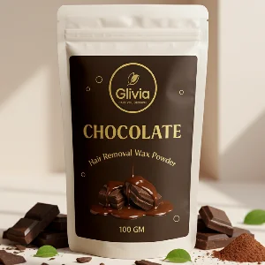 Glivia Chocolate Wax Powder for Women & Men | Aloe Vera & Herbal Facial Hair Removal Formula | Painless Face, Body & Bikini Waxing Solution | Natural Hair Wax Powder for Smooth Skin at Home | 100g