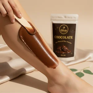 Glivia Chocolate Wax Powder for Women & Men | Aloe Vera & Herbal Facial Hair Removal Formula | Painless Face, Body & Bikini Waxing Solution | Natural Hair Wax Powder for Smooth Skin at Home | 100g