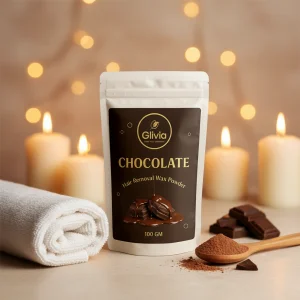 Glivia Chocolate Wax Powder for Women & Men | Aloe Vera & Herbal Facial Hair Removal Formula | Painless Face, Body & Bikini Waxing Solution | Natural Hair Wax Powder for Smooth Skin at Home | 100g